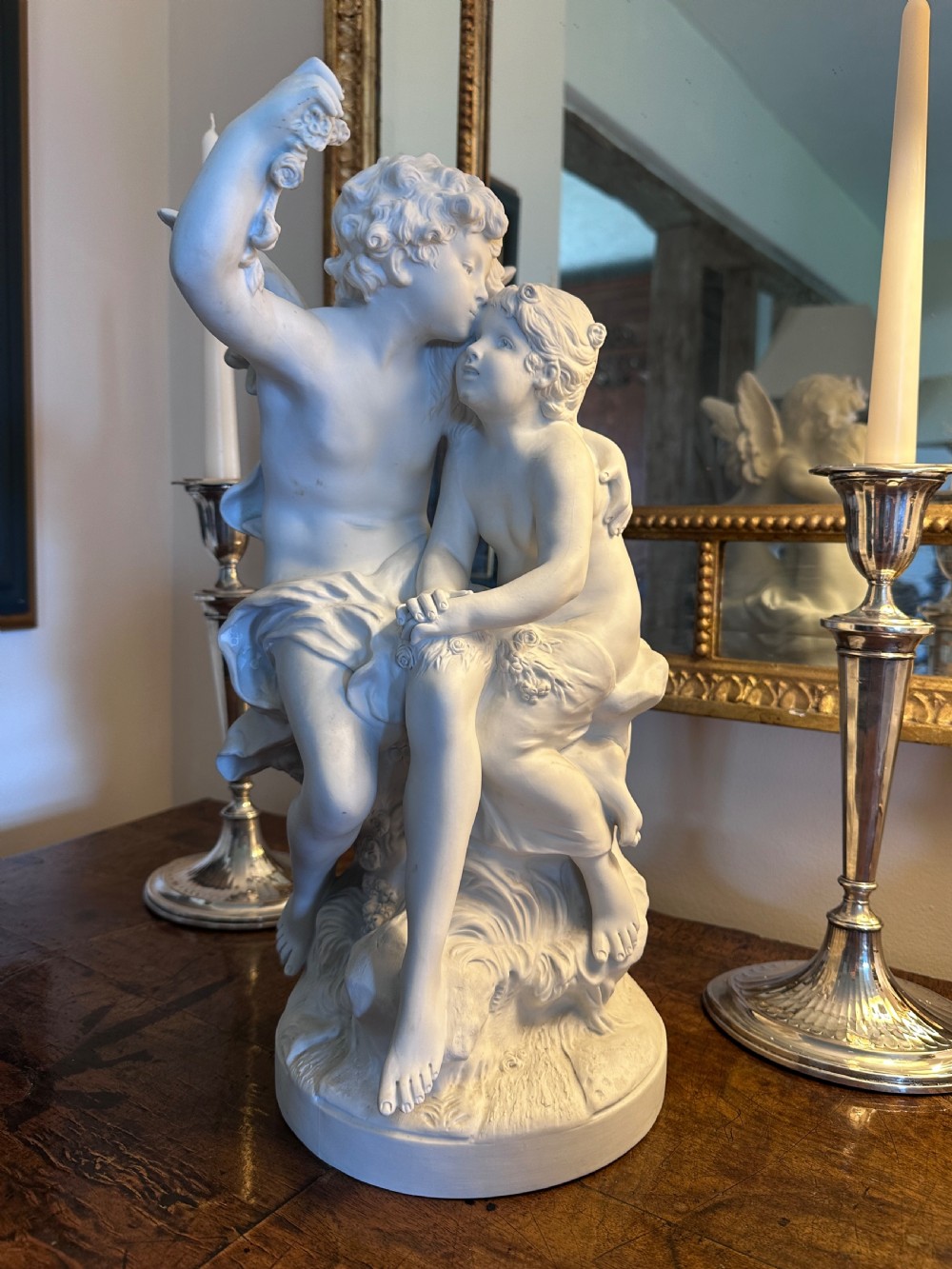 Bisque Porcelain Figure of Cupid and Psyche after Auguste Moreau View XXV