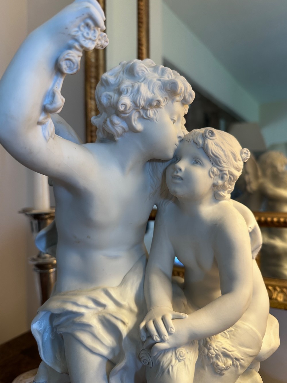 Bisque Porcelain Figure of Cupid and Psyche after Auguste Moreau View XXVI