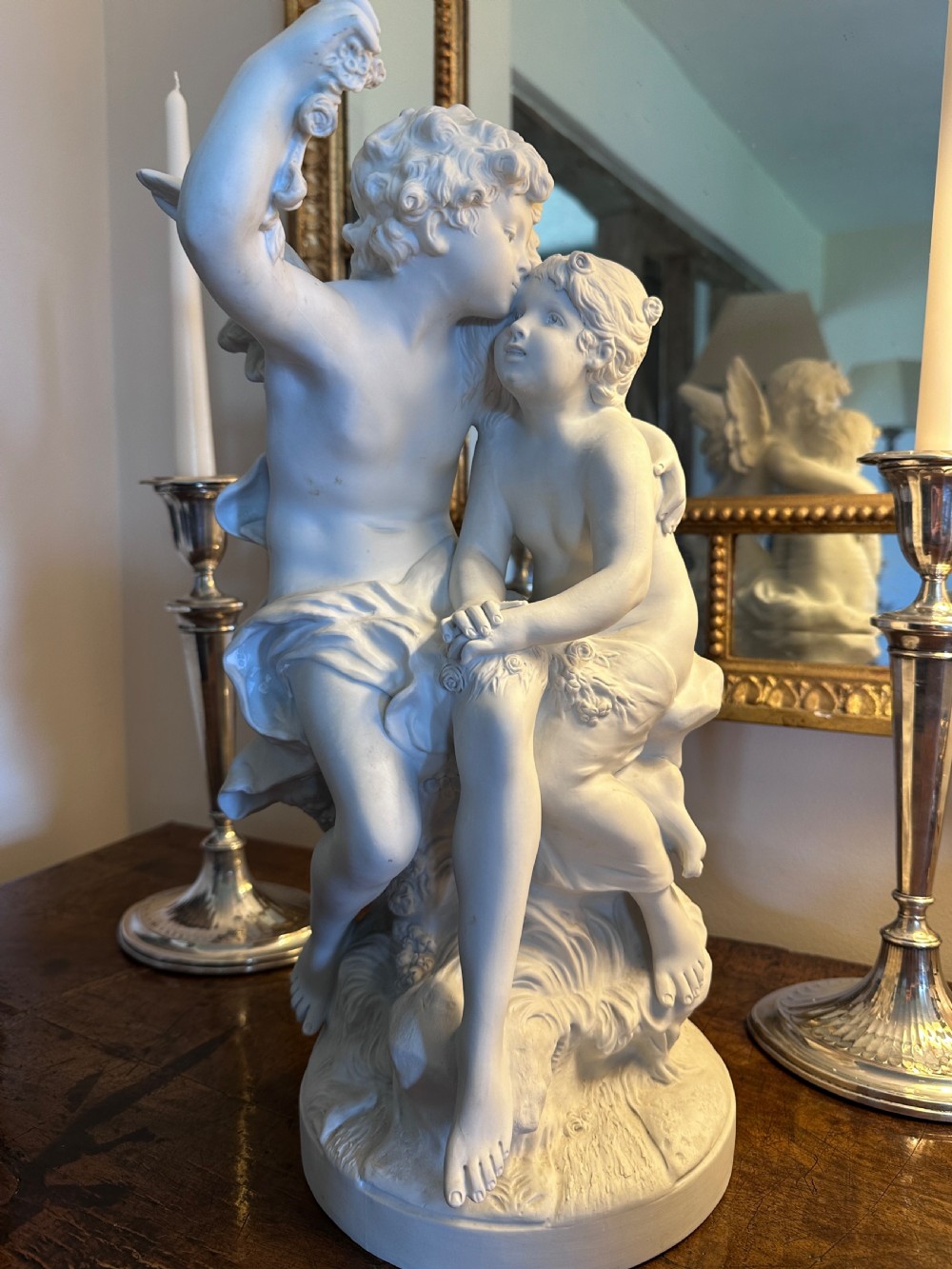 Bisque Porcelain Figure of Cupid and Psyche after Auguste Moreau View XXVIII