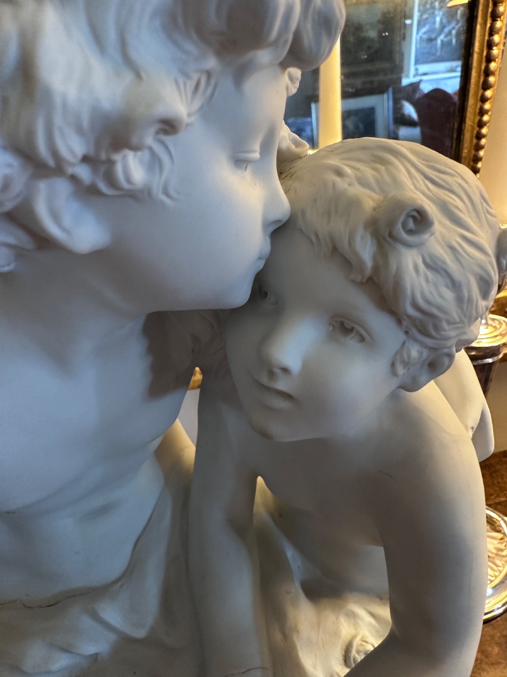 Bisque Porcelain Figure of Cupid and Psyche after Auguste Moreau View XXX