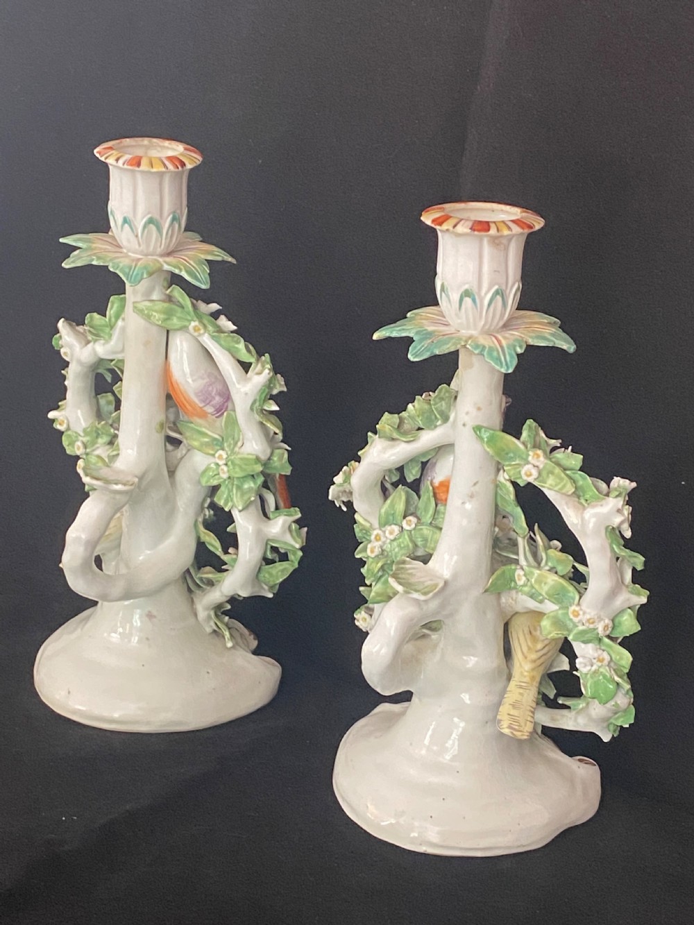 18th Century Derby Pair of Candelabra View IV