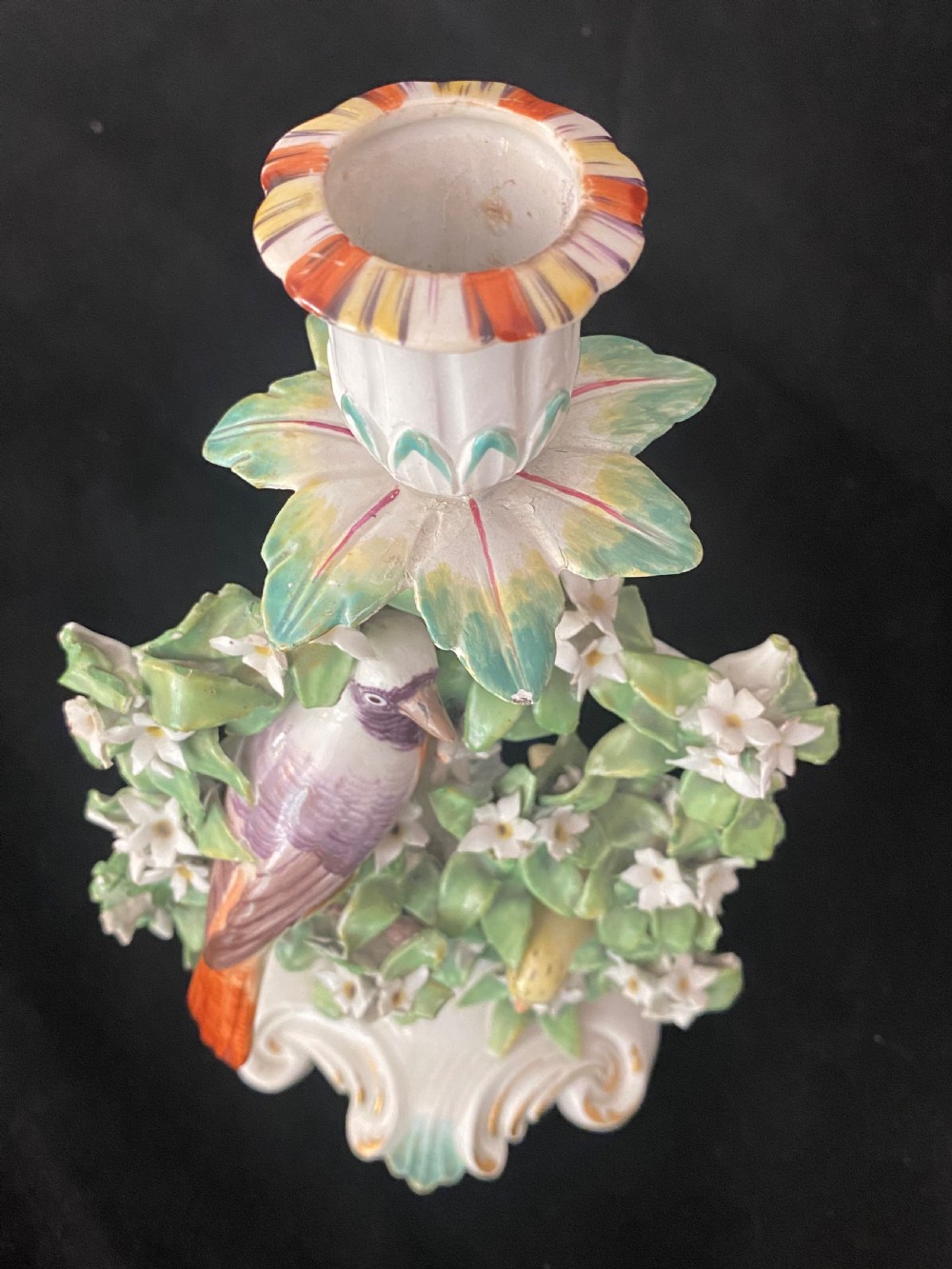 18th Century Derby Pair of Candelabra View X