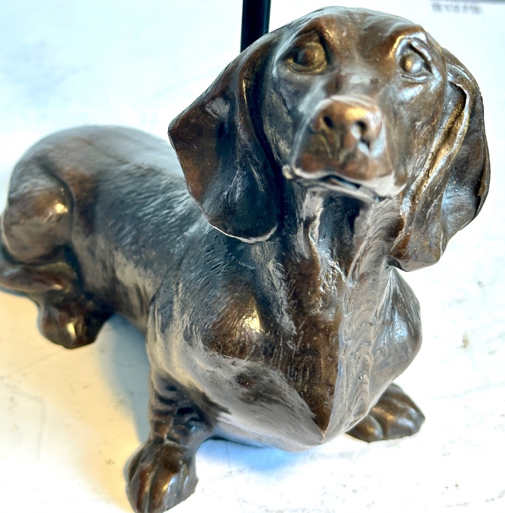 Doorstop with Bronze Dachshund