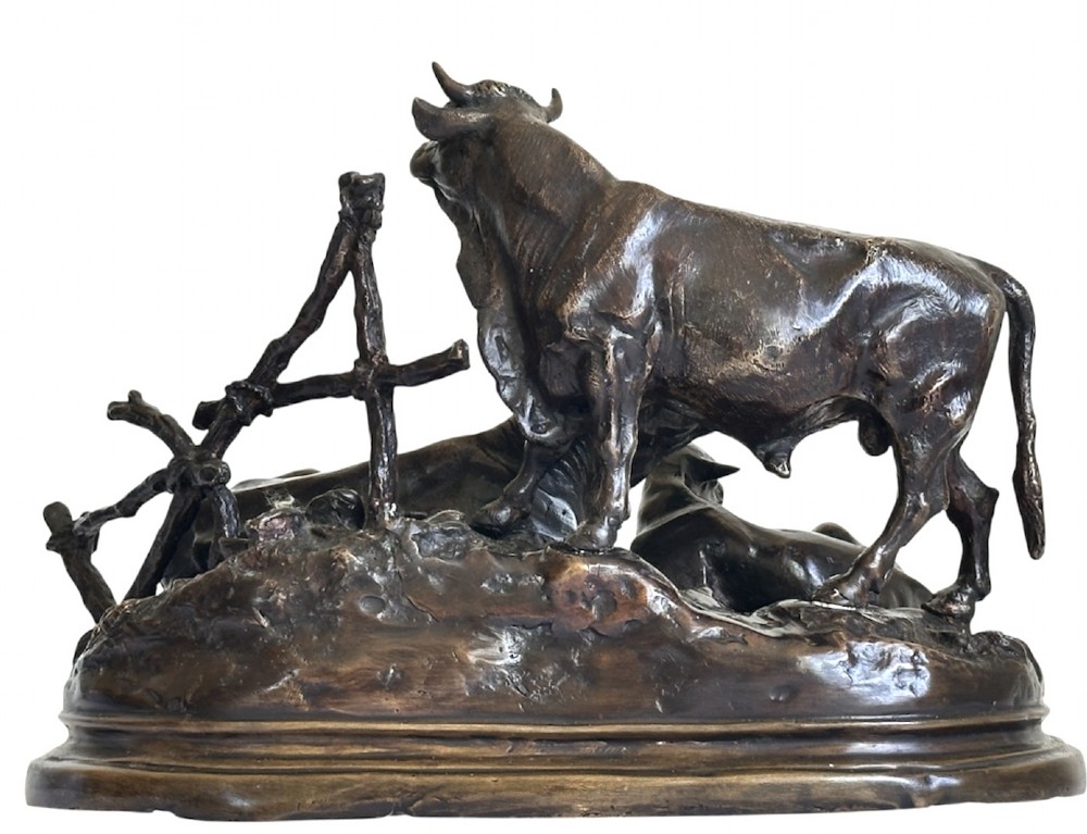 Bronze Cattle Family after Jules Moigniez (1835 1894) View III