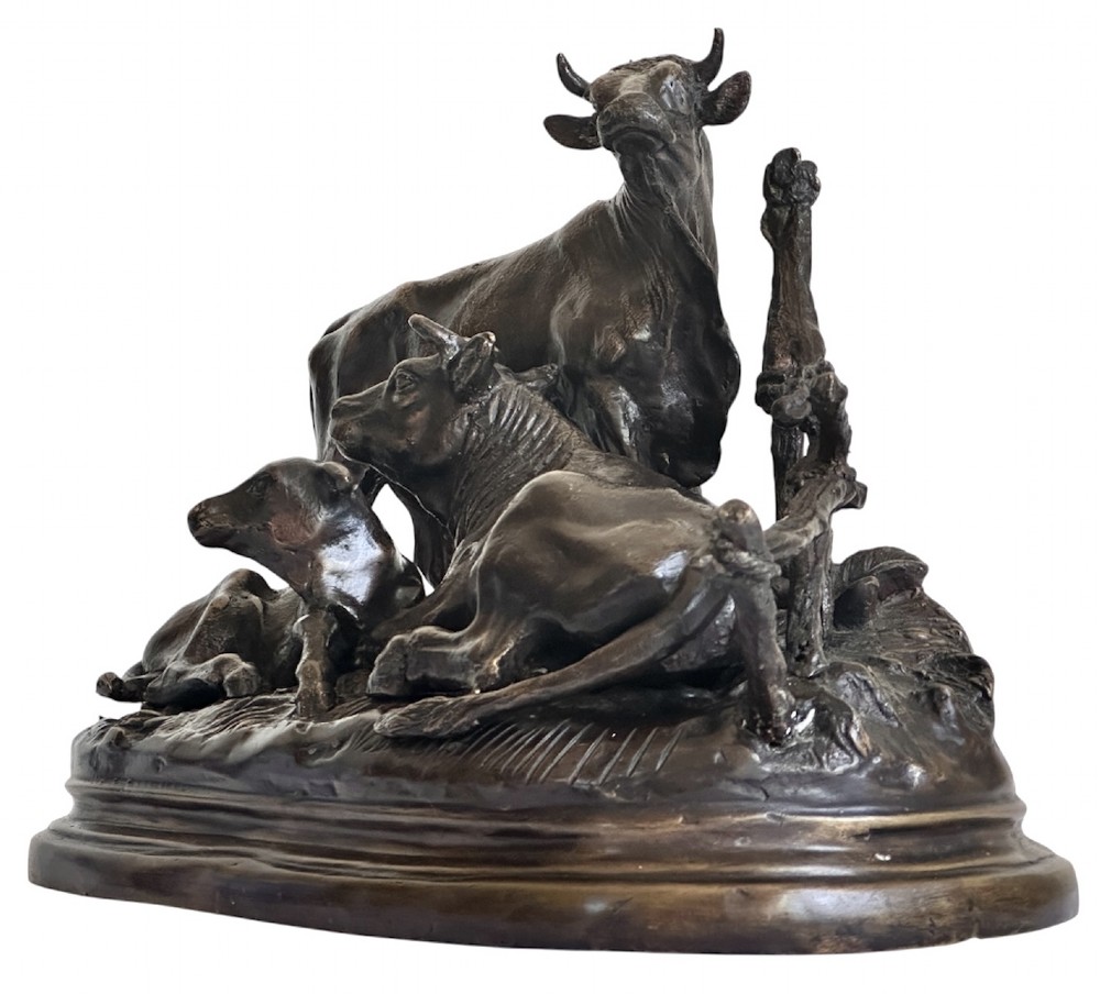 Bronze Cattle Family after Jules Moigniez (1835 1894) View IV