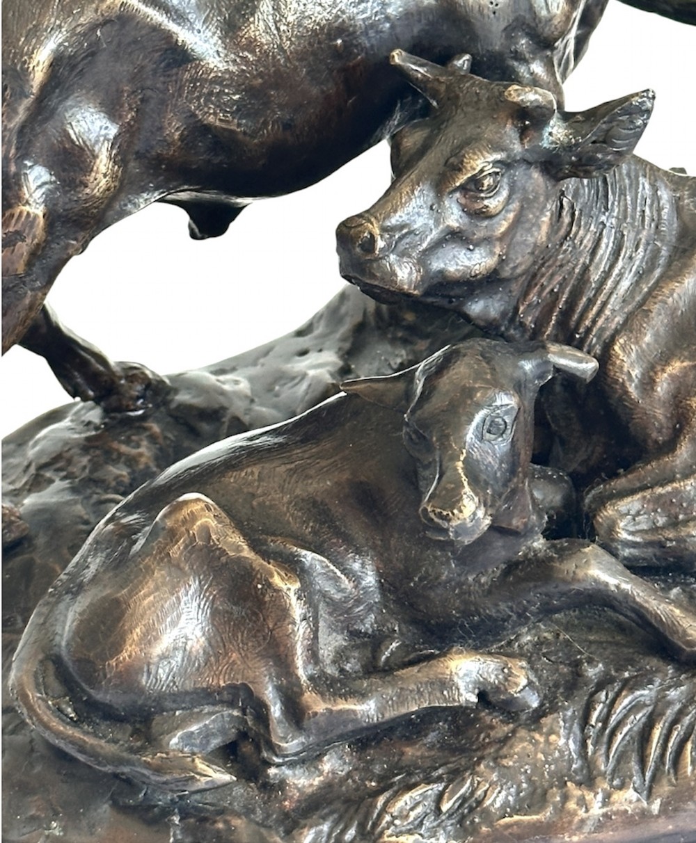 Bronze Cattle Family after Jules Moigniez (1835 1894) View VI
