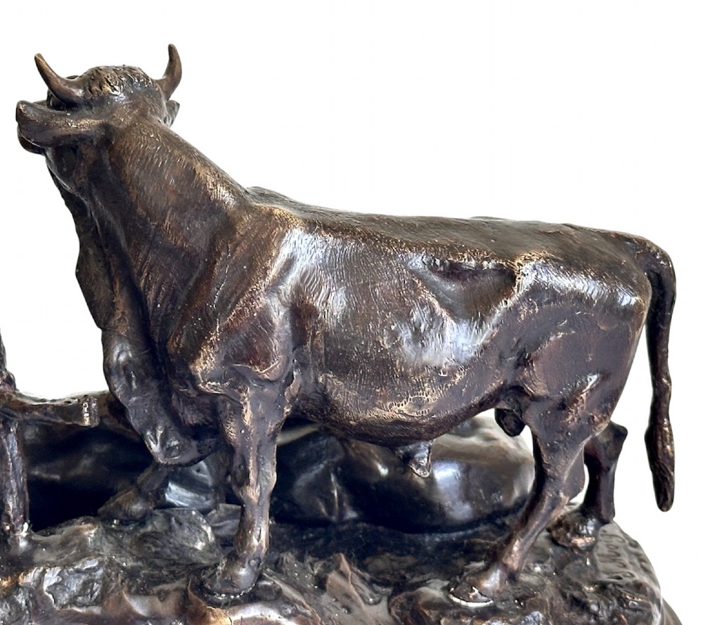 Bronze Cattle Family after Jules Moigniez (1835 1894) View VII