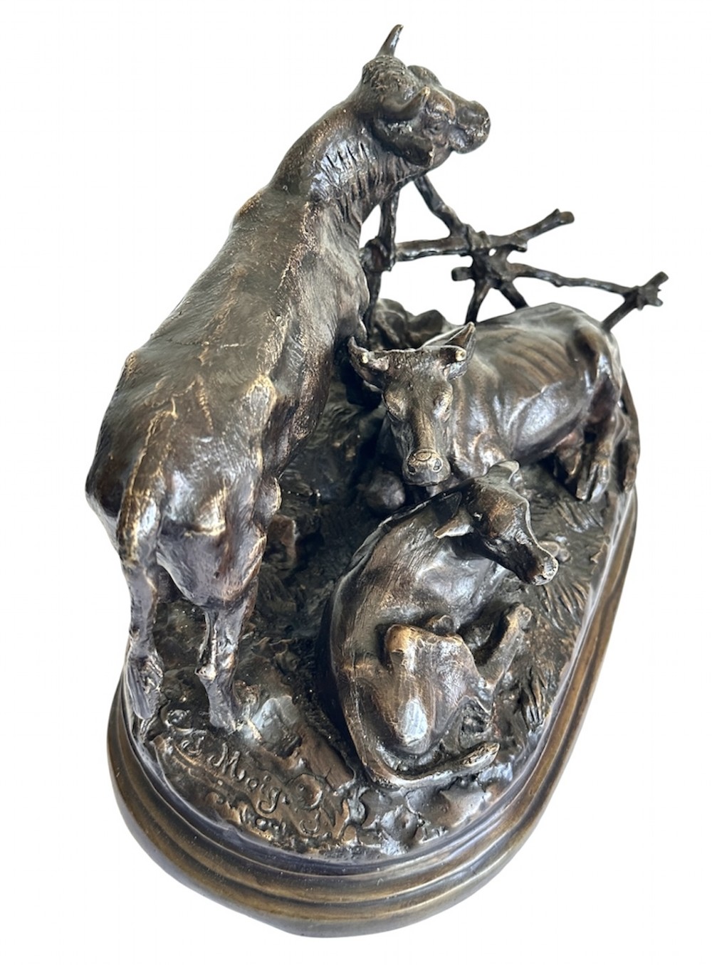 Bronze Cattle Family after Jules Moigniez (1835 1894) View VIII