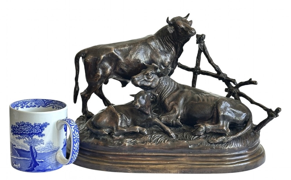 Bronze Cattle Family after Jules Moigniez (1835 1894) View XIII