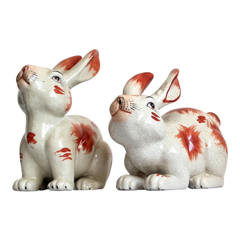 Pair of large Staffordshire Hares View II