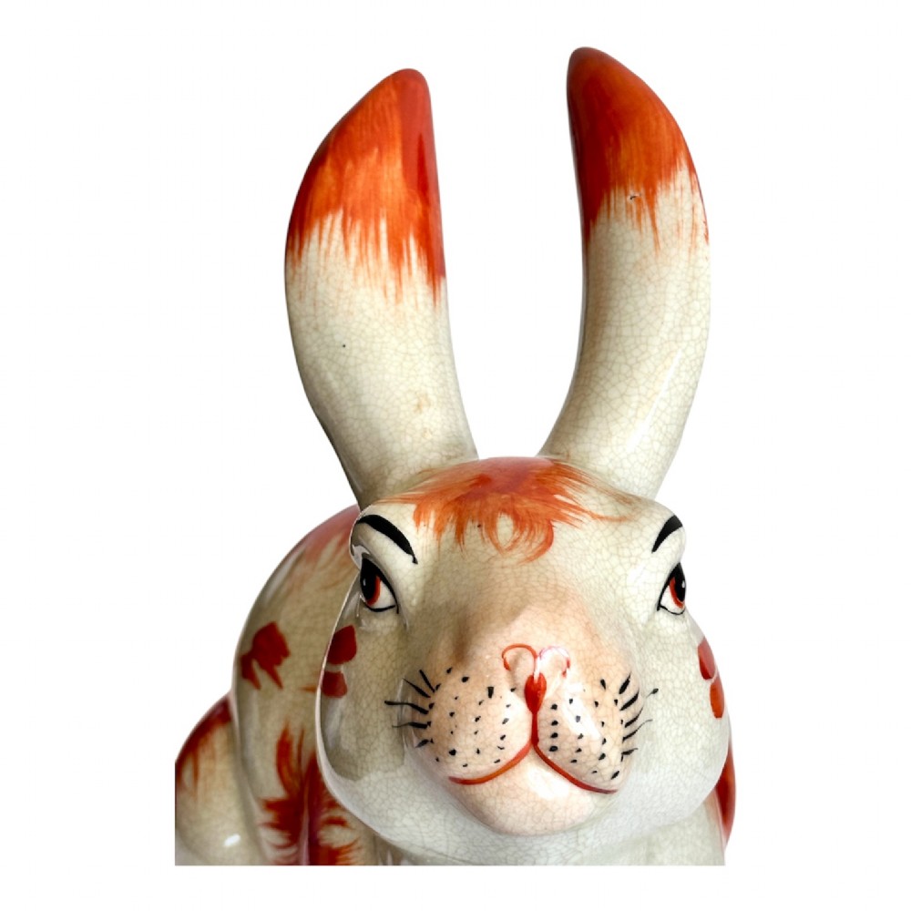 Pair of large Staffordshire Hares View V