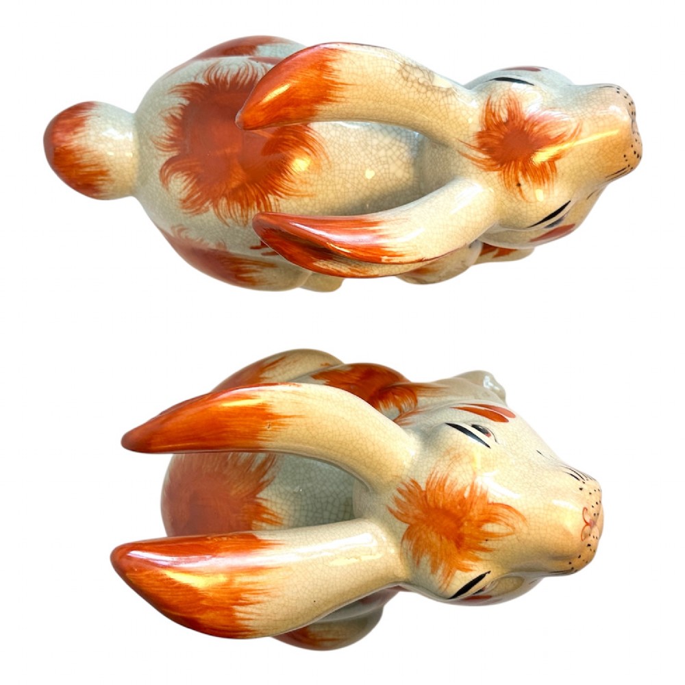 Pair of large Staffordshire Hares View VII
