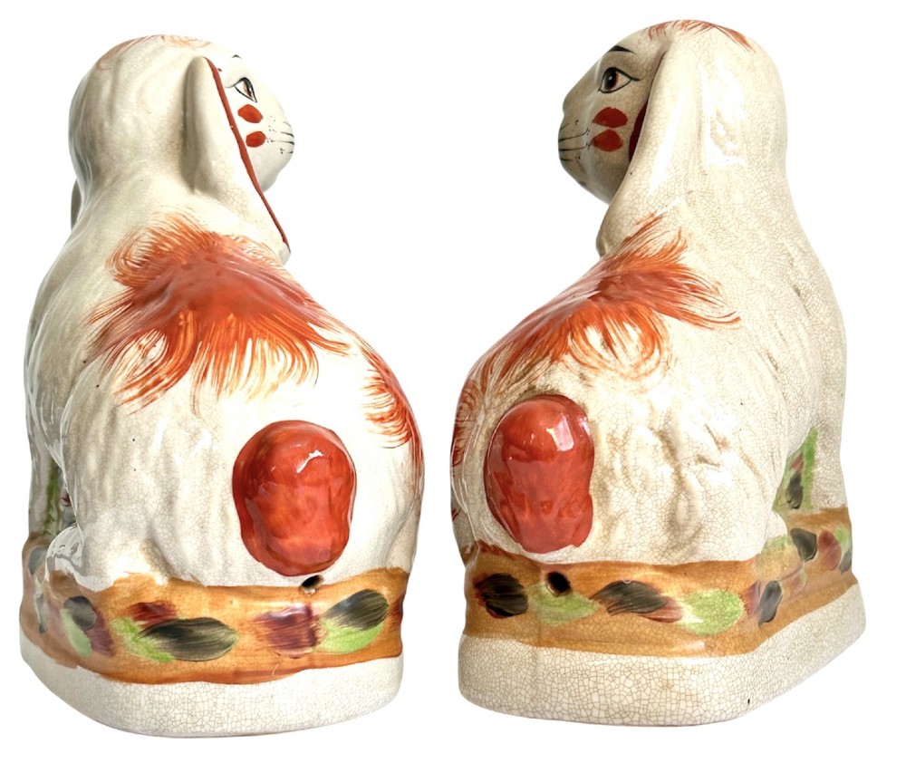 Pair of Staffordshire Rabbits of Large Proporttion View IV