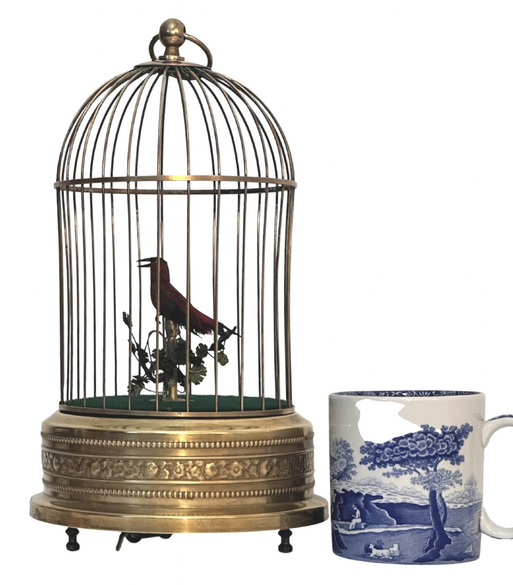 Swiss Singing Bird in Cage with Head, Beak and Tail movement. View VIII