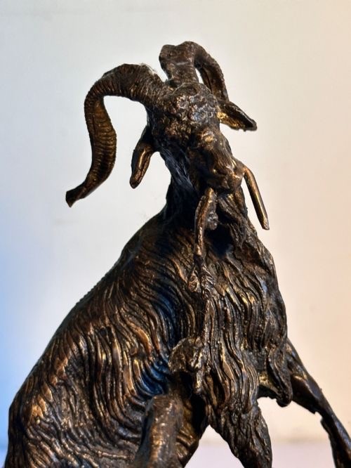 Bronze of Nanny Goat with Kid, after Jules Moigniez (1835-1894) View V