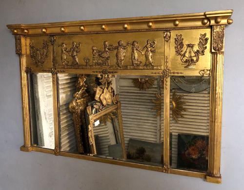 Tripleplate overmantle mirror