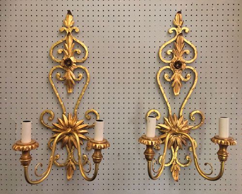 Large French Wall Lights (3 pairs available)
