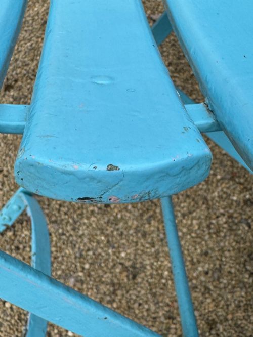 FRENCH BISTRO SET OF TABLE PAIR OF FOLDING WOODEN CHAIRS - ADDITIONAL PHOTO 7