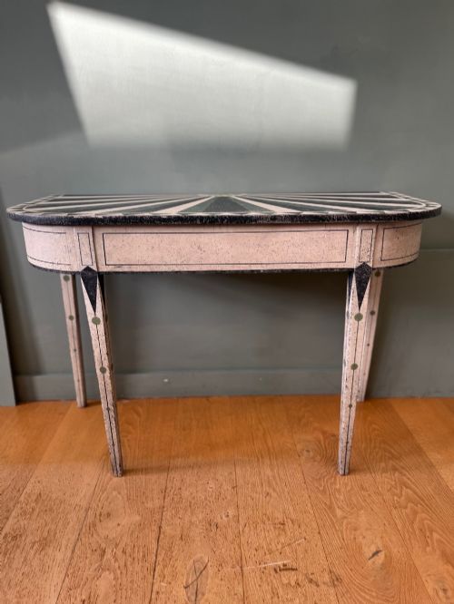 A PAIR OF 19TH CENTURY 'D' SHAPED CONSOLE TABLES LATER PAINTED - ADDITIONAL PHOTO 7