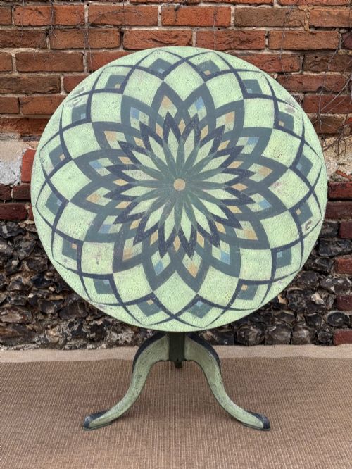 HAND PAINTED VICTORIAN TILT TOP SIDE TABLE - ADDITIONAL PHOTO 1