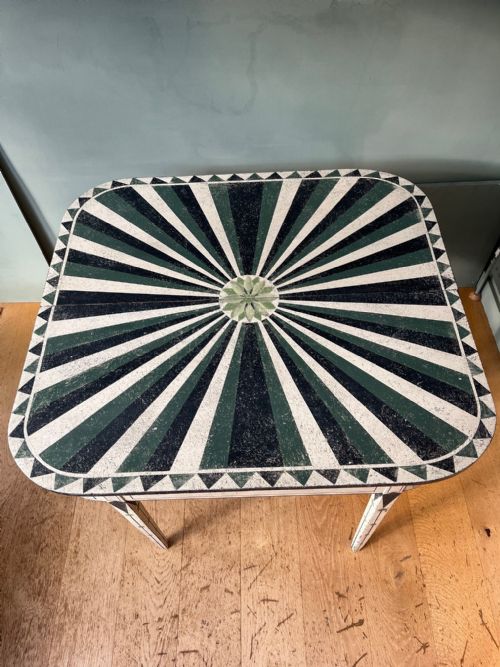 A PAIR OF 19TH CENTURY 'D' SHAPED CONSOLE TABLES LATER PAINTED - ADDITIONAL PHOTO 2