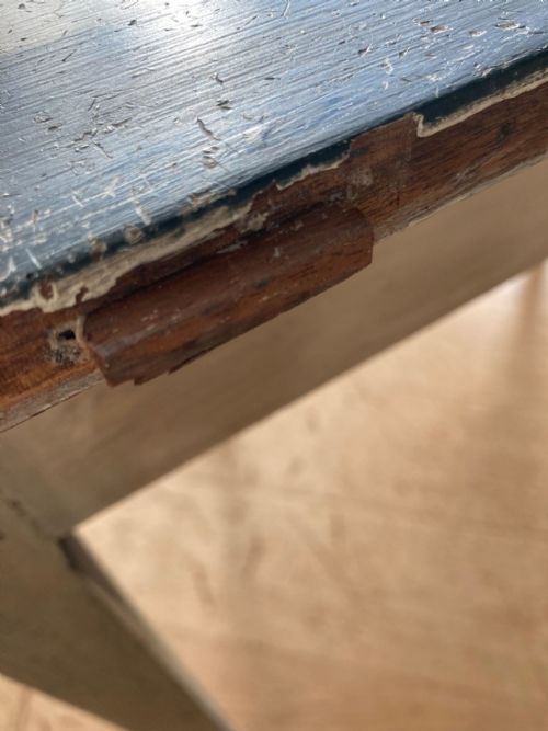 A PAIR OF 19TH CENTURY 'D' SHAPED CONSOLE TABLES LATER PAINTED - ADDITIONAL PHOTO 10