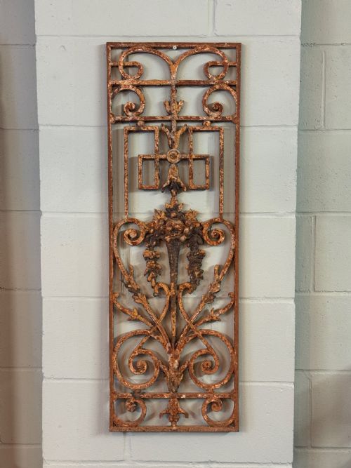 ORIGINAL FRENCH CAST IRON DECORATIVE BALUSTRADE PANEL - ADDITIONAL PHOTO 1