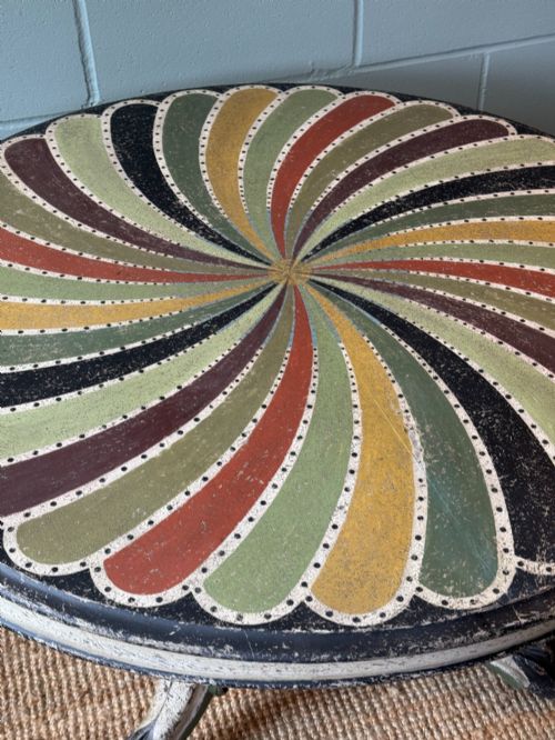VICTORIAN TILT TOP TABLE WITH LATER PAINTED PETAL DESIGN - ADDITIONAL PHOTO 2