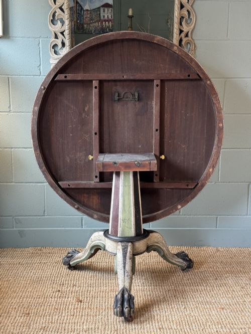 VICTORIAN TILT TOP TABLE WITH LATER PAINTED PETAL DESIGN - ADDITIONAL PHOTO 6