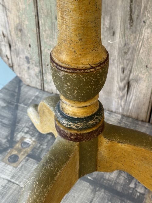 THREE TIER TRIPOD PEDESTAL VICTORIAN TABLE LATER DECORATED - ADDITIONAL PHOTO 7