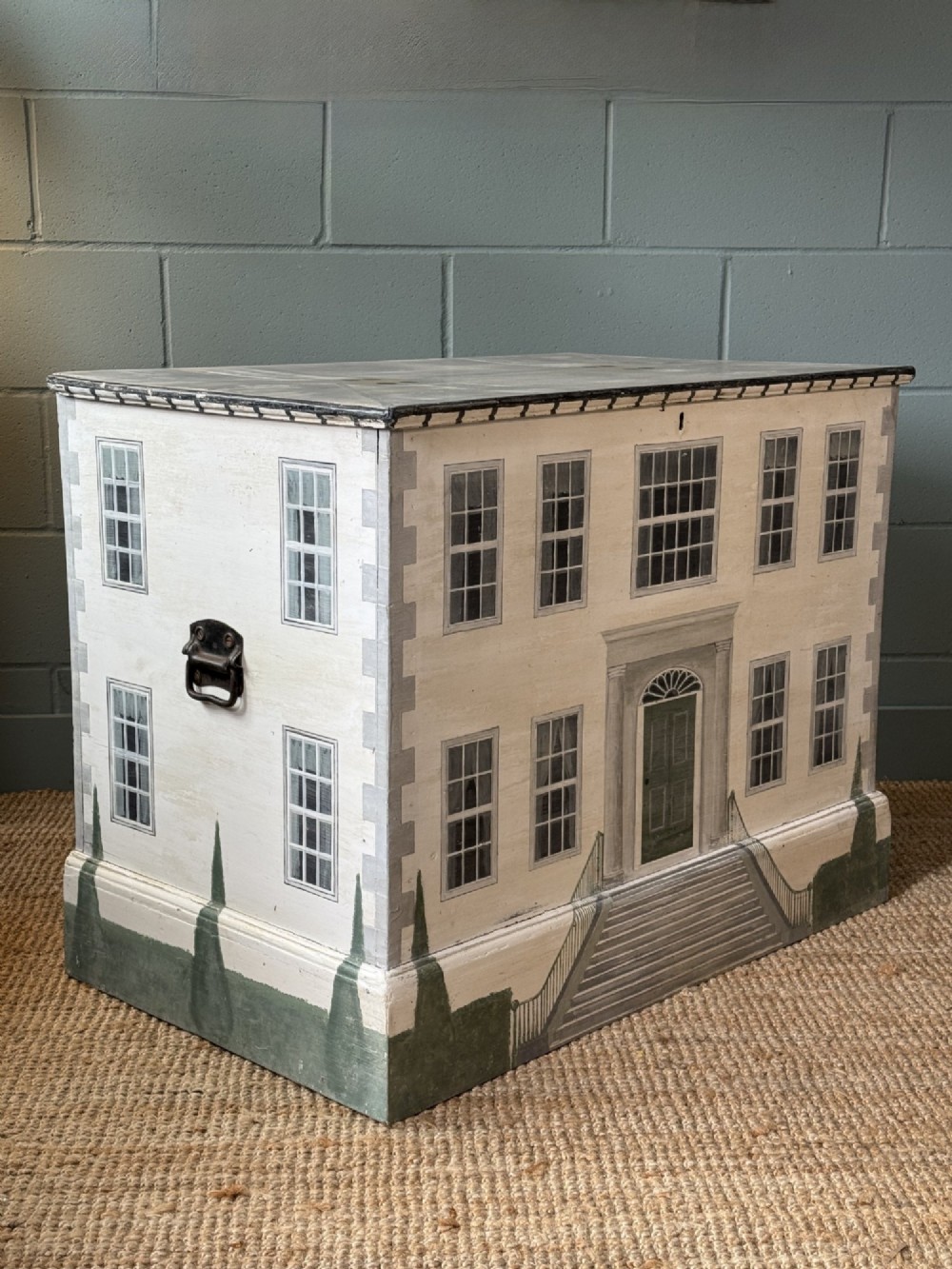 A Victorian Blanket Box Painted In The Style Of A Georgian Manor House View II