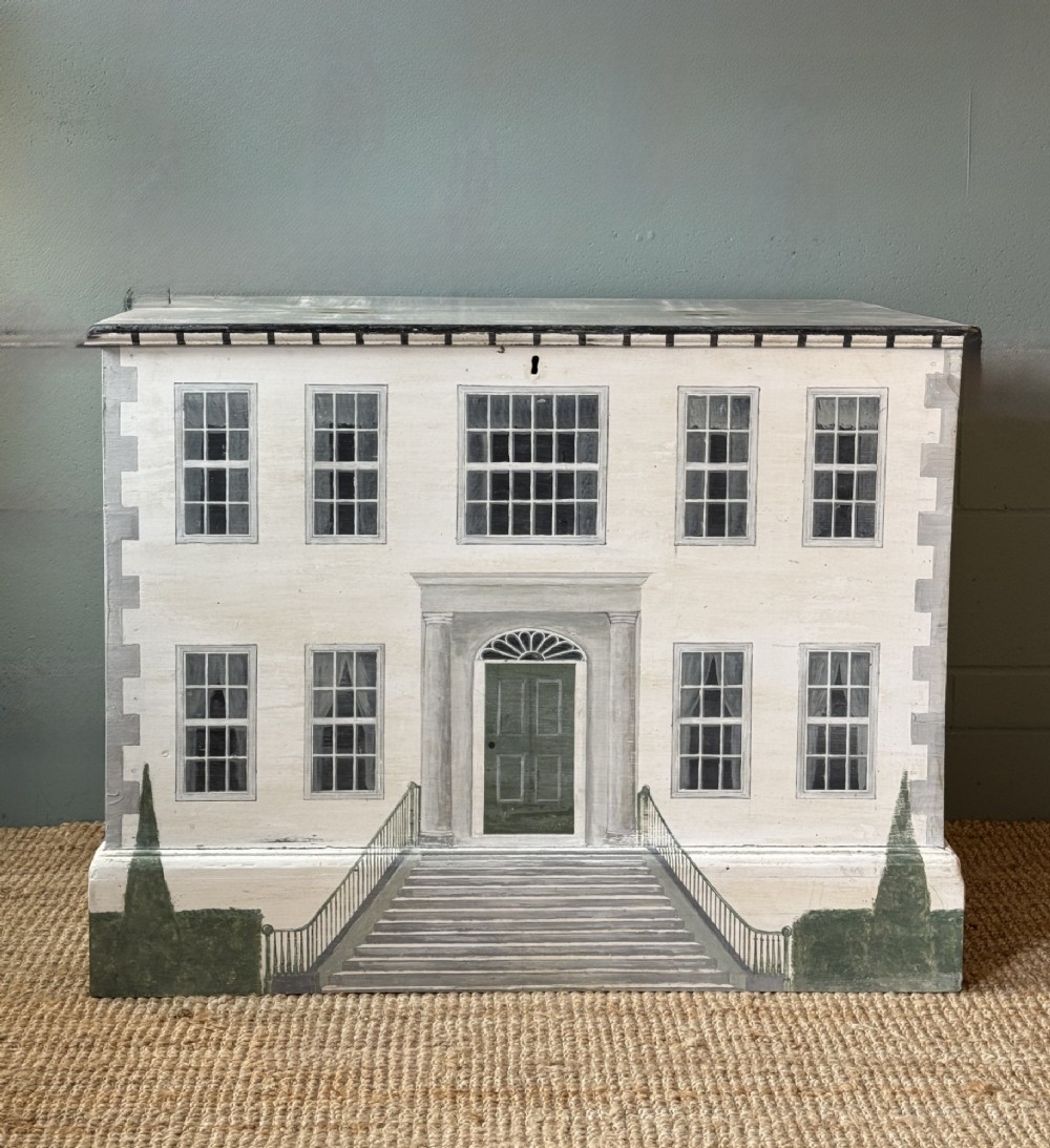 A Victorian Blanket Box Painted In The Style Of A Georgian Manor House
