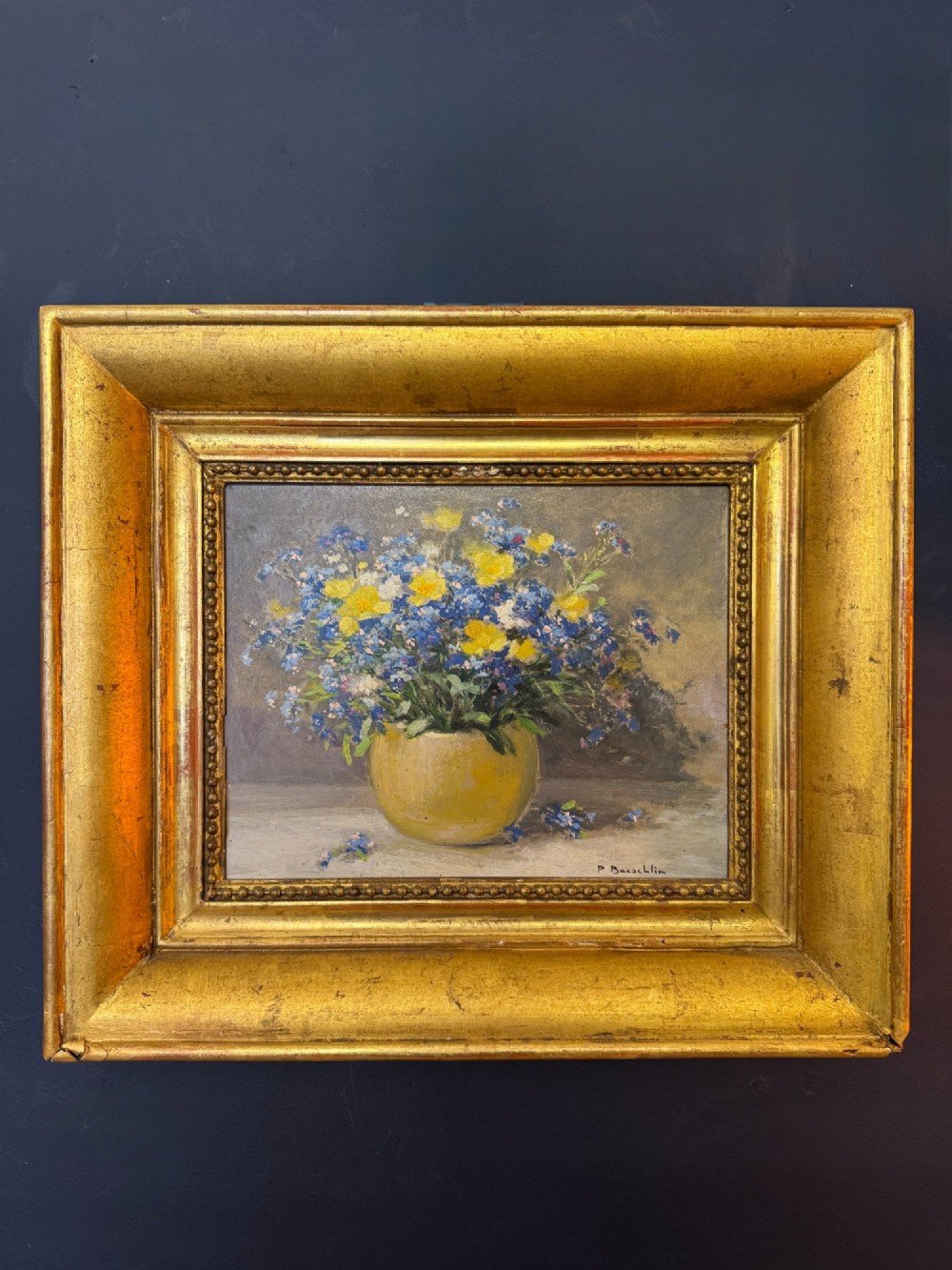 French Still Life Floral Oil Painting by Pierre-Laurent Baeschlin (1886-1958) View IV