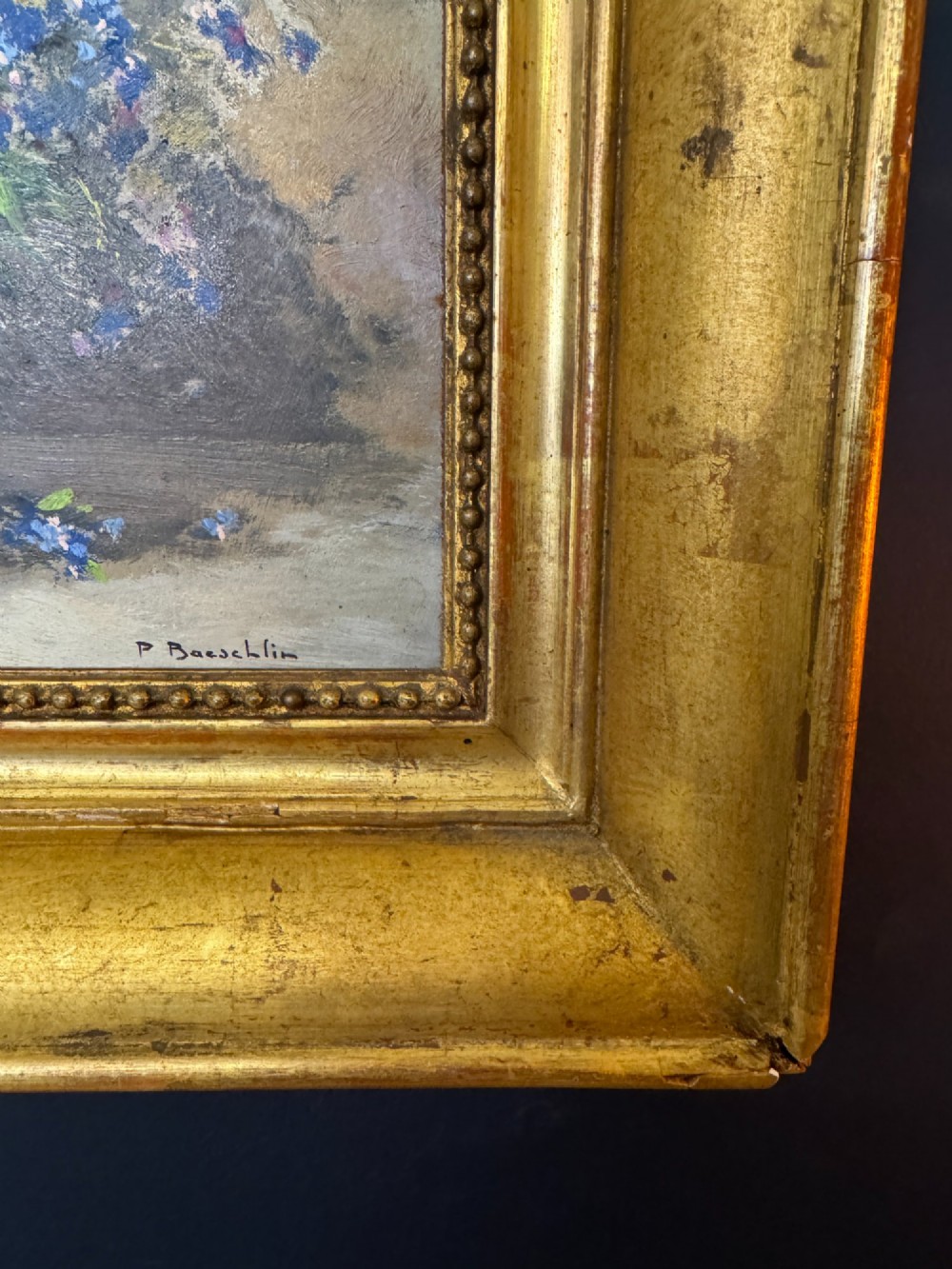 French Still Life Floral Oil Painting by Pierre-Laurent Baeschlin (1886-1958) View VII