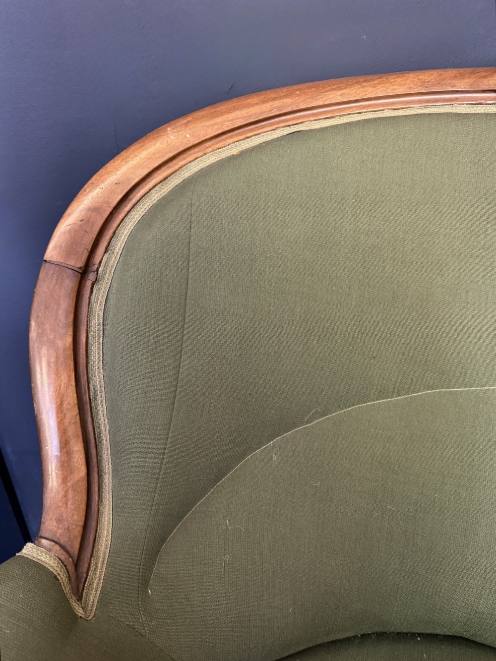 Antique French Walnut Frame Crapaud Back Sofa View VII