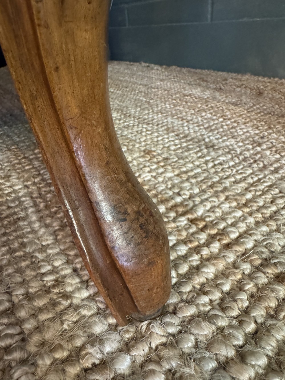 Antique French Walnut Frame Crapaud Back Sofa View IX