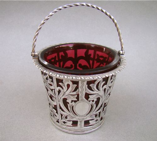 fig 1. EDWARDIAN SILVER SWEETMEAT BASKET, BY BLOW & CO, BIRMINGHAM 1905