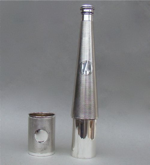 fig 2. VICTORIAN SILVER PLATED HUNTING FLASK / SADDLE FLASK BY CRESWICK & CO, SHEFFIELD CIRCA 1890
