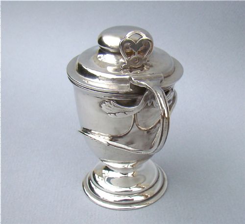 fig 2. ARTS & CRAFT SILVER MUSTARD BY CHARLES EDWARD, LONDON 1902
