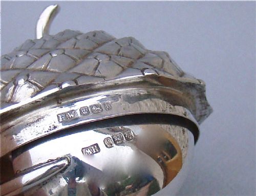 fig 3. VICTORIAN SILVER & CUT GLASS PINEAPPLE PRESERVE JAR WITH MATCHING SPOON BY HENRY WILKINSON, SHEFFIELD 1900
