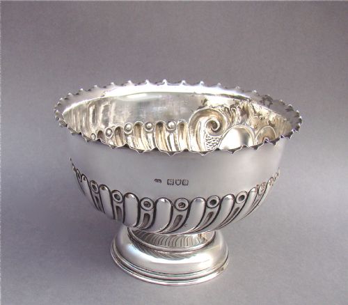 Victorian Silver Rose Bowl by Charles Boyton, London 1898