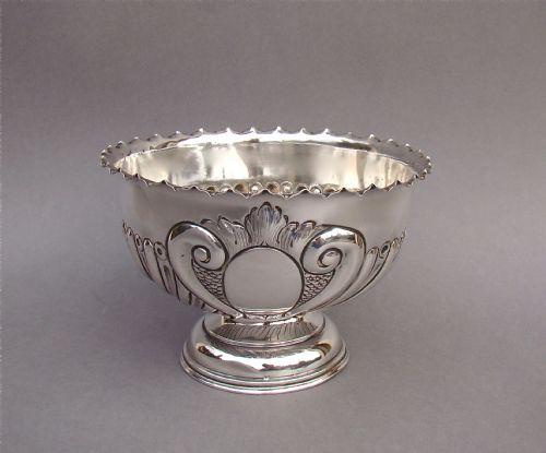 fig 1. VICTORIAN SILVER ROSE BOWL BY CHARLES BOYTON, LONDON 1898