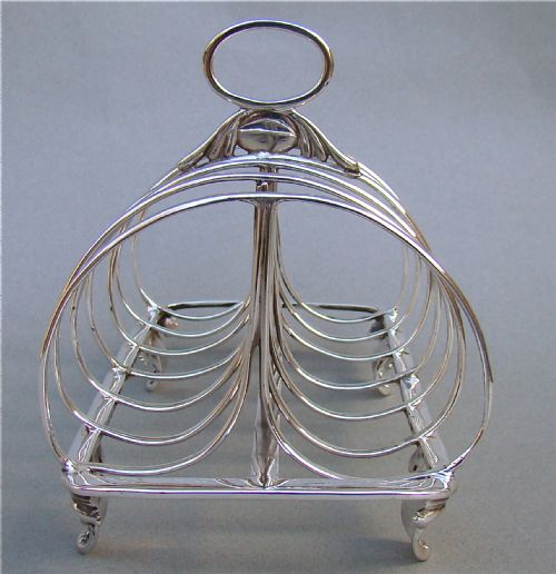fig 1. REGENCY SILVER TOAST RACK BY BARNARD, LONDON 1829