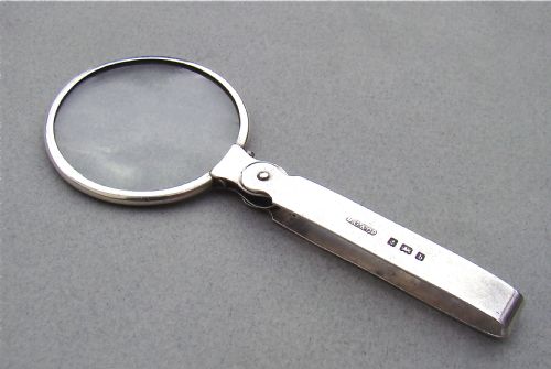 Edwardian Silver Pocket Magnifying Glass by Britton, Gould & Co, Birmingham 1901