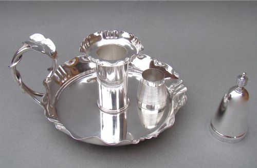 fig 2. ART NOUVEAU SILVER PLATED CHAMBER STICK BY HUKIN & HEATH, LONDON CIRCA 1900