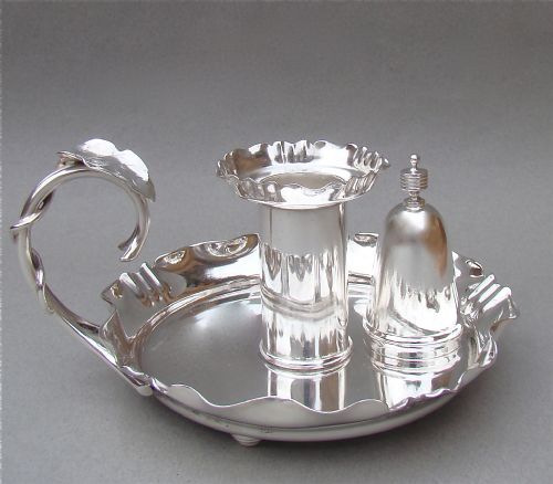 Art Nouveau Silver Plated Chamber Stick by Hukin & Heath, London Circa 1900