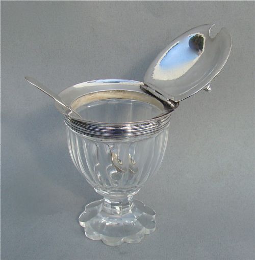 fig 2. REGENCY OLD SHEFFIELD PLATE & SLICED-CUT GLASS MUSTARD POT, CIRCA 1820