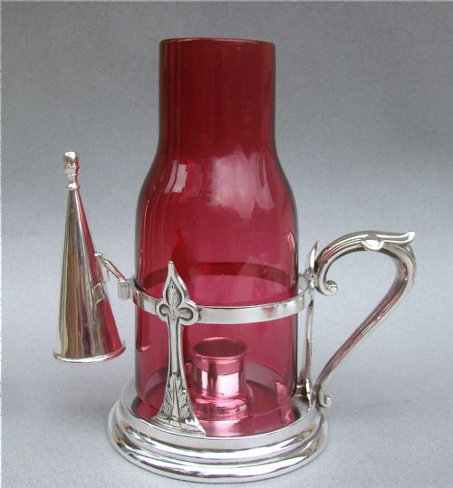 Victorian Silver Plated Hurricane Candle Holder by James Dixon & Sons, Circa 1870