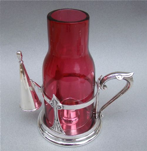 fig 1. VICTORIAN SILVER PLATED HURRICANE CANDLE HOLDER BY JAMES DIXON & SONS, CIRCA 1870