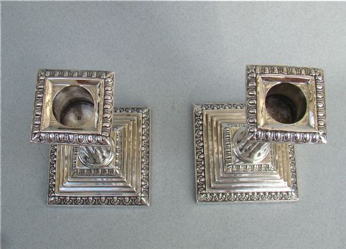 fig 3. PAIR OF VICTORIAN STERLING SILVER CORINTHIAN COLUMN CANDLESTICKS BY MARTIN HALL, SHEFFIELD 1897